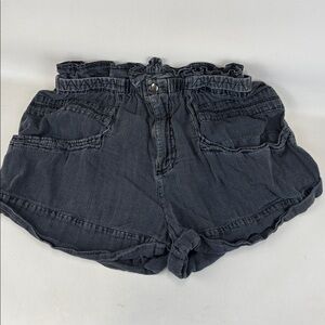 FREE PEOPLE Light Black Linen Cotton Blend Shorts Size XS